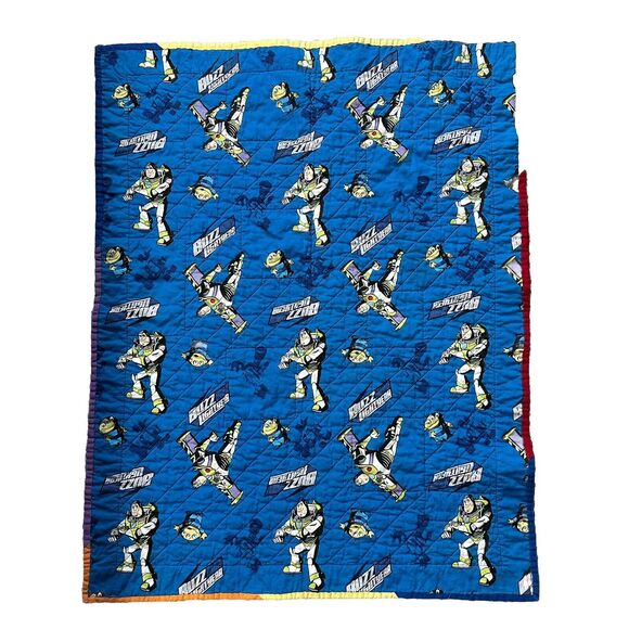 Disney Pixar Toy Story Woody Buzz Quilted Blanket 28x36 Reversible Baby Blanket - Picture 4 of 5